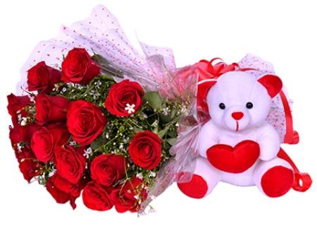 Red Roses and Teddy Bear product1183